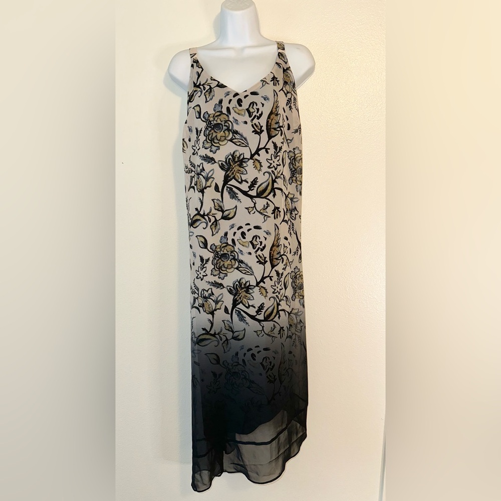 Lane Bryant Floral Ombre Midi Dress Sleeveless Sheer Overlay Plus Size 14/16 - Picture 3 of 3